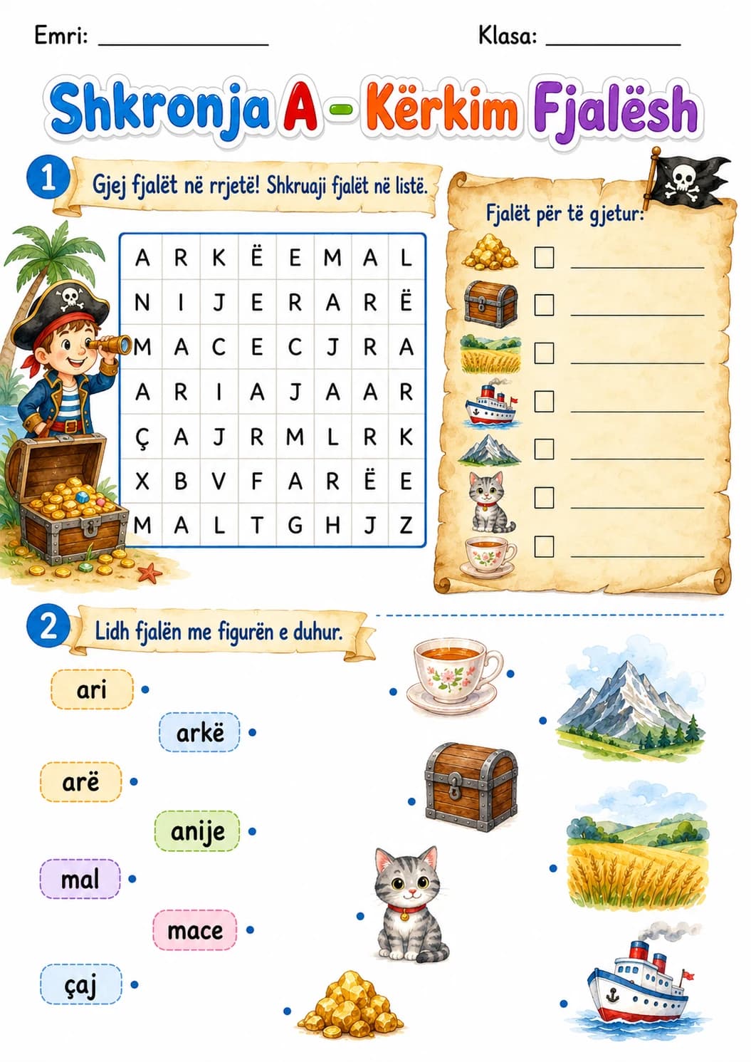 Albanian Letter A Phonics Worksheets Pack page 10 printable worksheet preview
