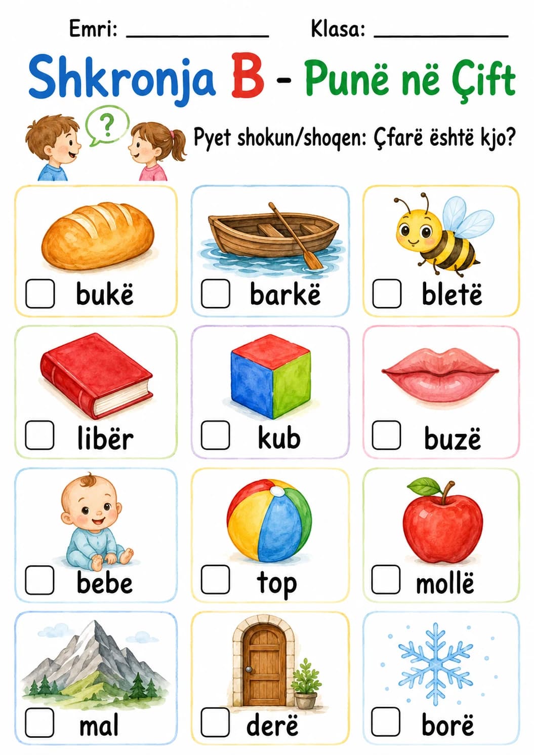 Albanian Letter B Phonics Worksheets Pack page 3 printable worksheet preview