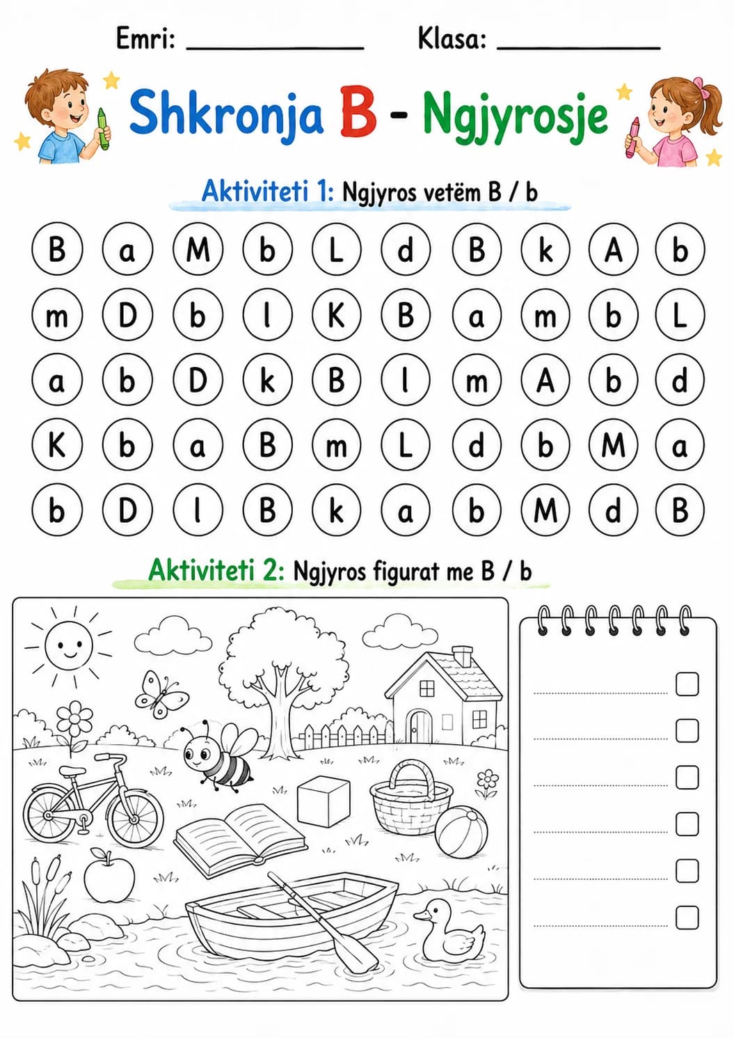 Albanian Letter B Phonics Worksheets Pack page 7 printable worksheet preview