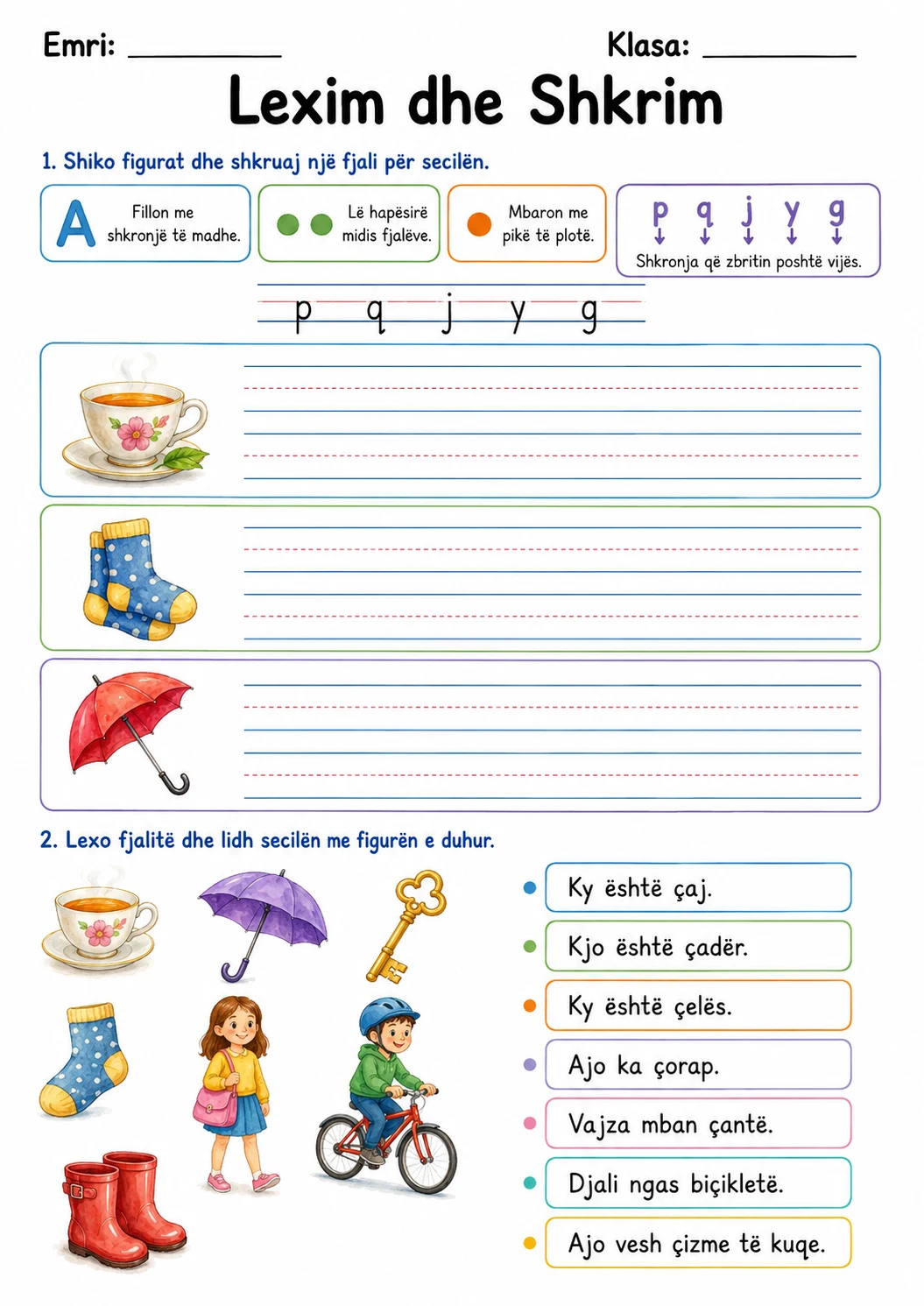 Albanian Letter C Cedilla Phonics Worksheets Pack page 4 printable worksheet preview