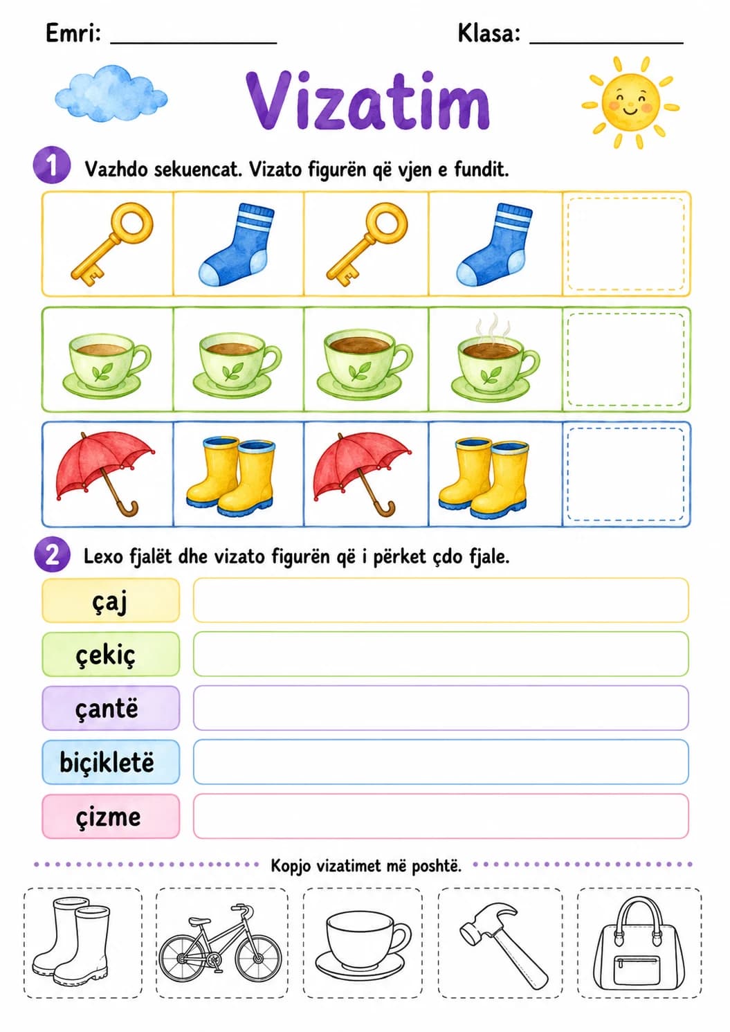 Albanian Letter C Cedilla Phonics Worksheets Pack page 7 printable worksheet preview
