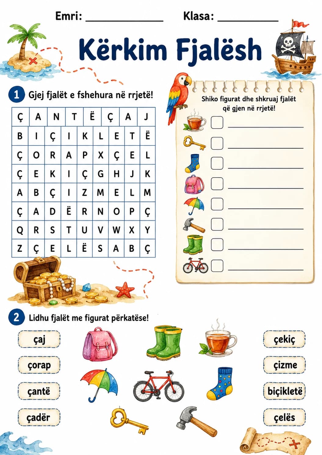 Albanian Letter C Cedilla Phonics Worksheets Pack page 9 printable worksheet preview