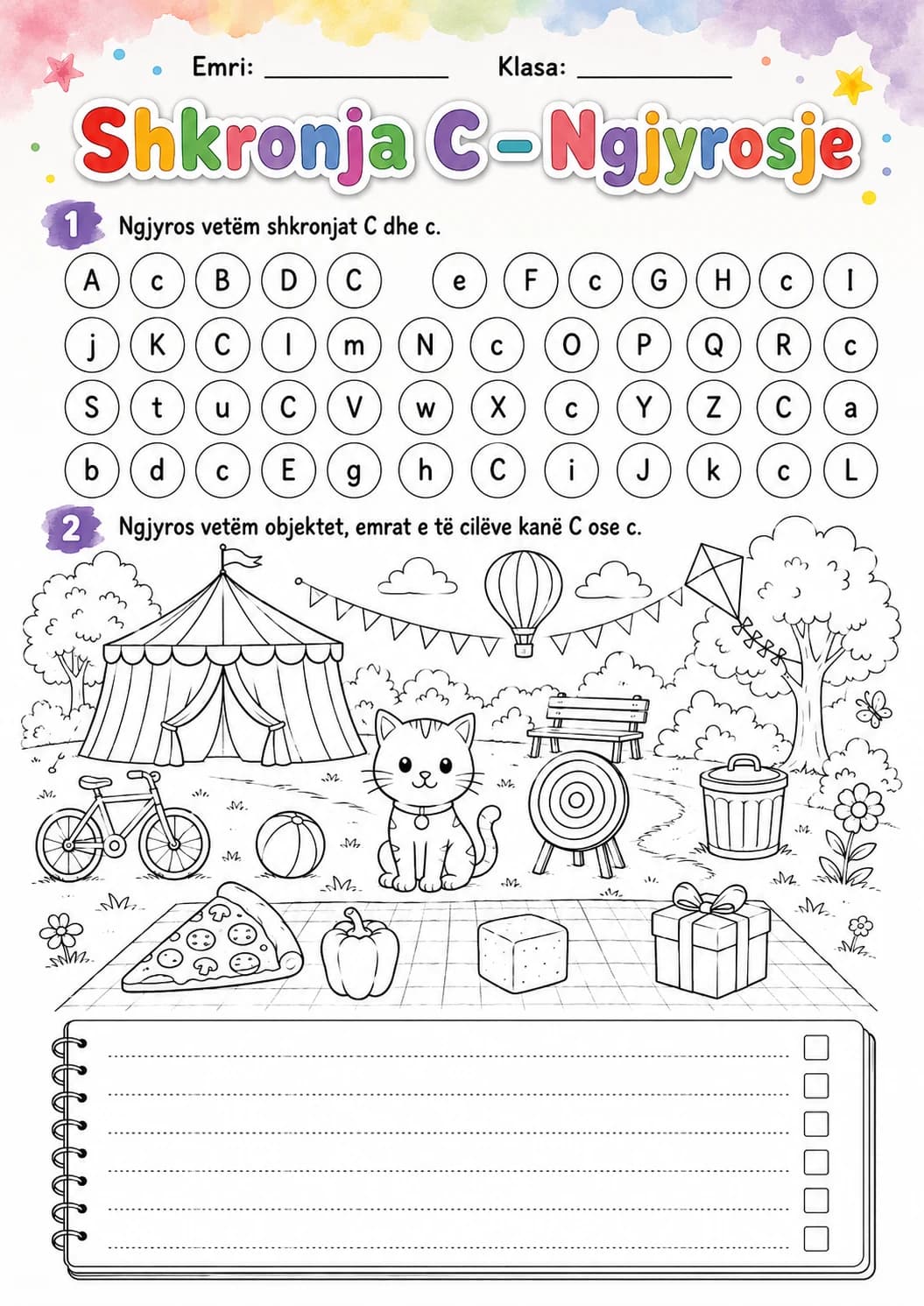Albanian Letter C Phonics Worksheets Pack page 10 printable worksheet preview