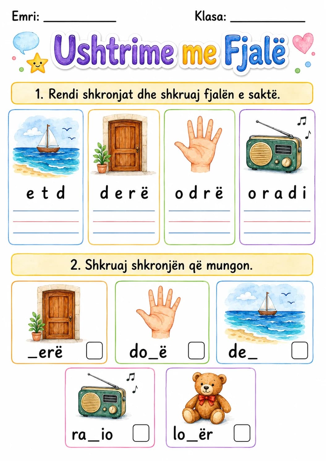 Albanian Letter D Phonics Worksheets Pack printable worksheet pack preview from KiwiBee