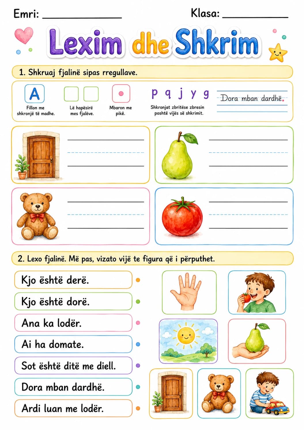 Albanian Letter D Phonics Worksheets Pack page 7 printable worksheet preview