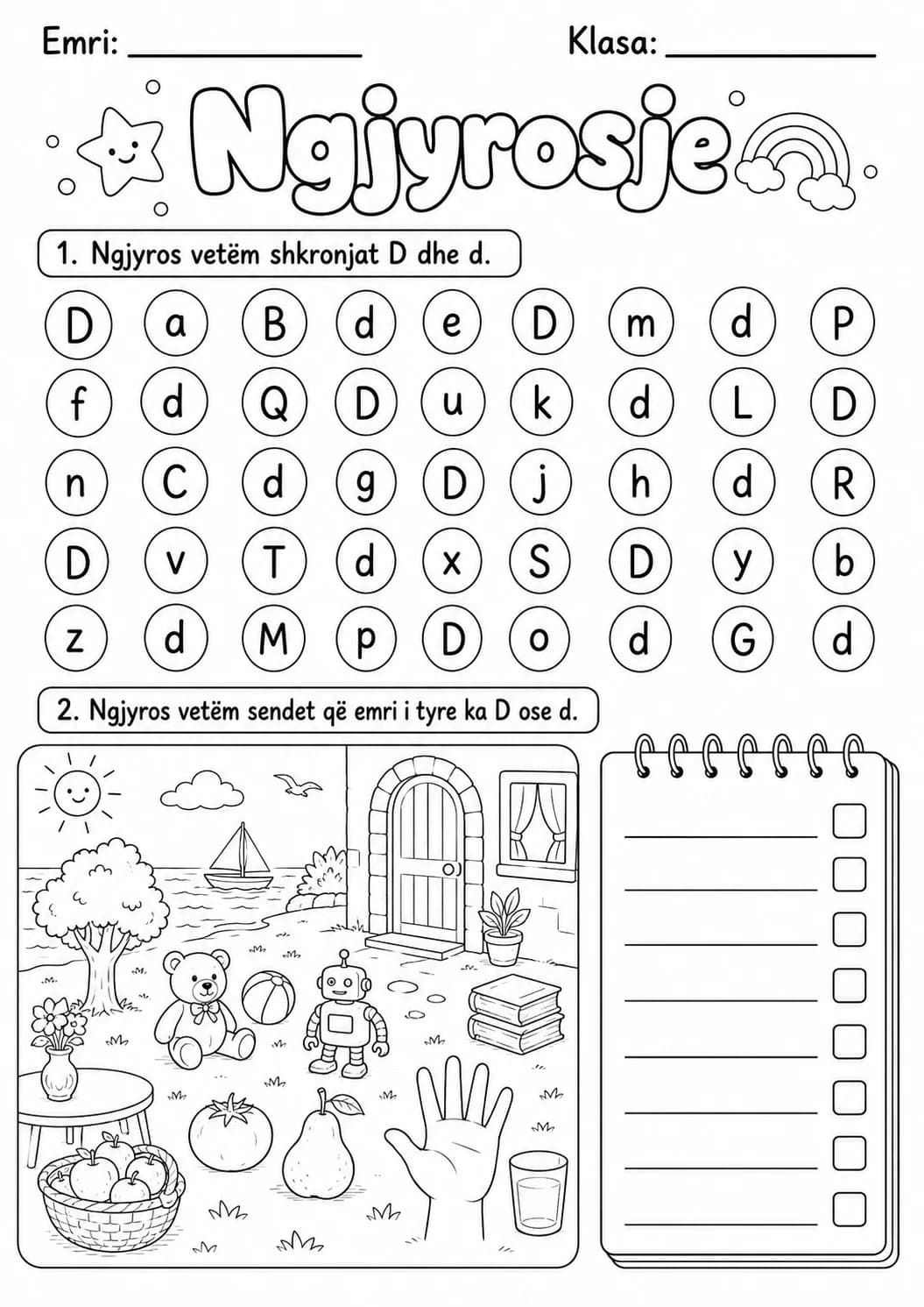 Albanian Letter D Phonics Worksheets Pack page 8 printable worksheet preview