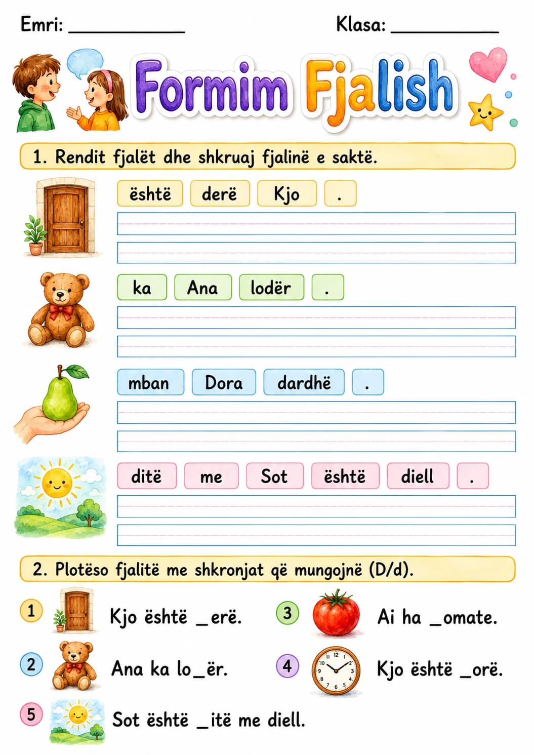 Albanian Letter D Phonics Worksheets Pack page 10 printable worksheet preview