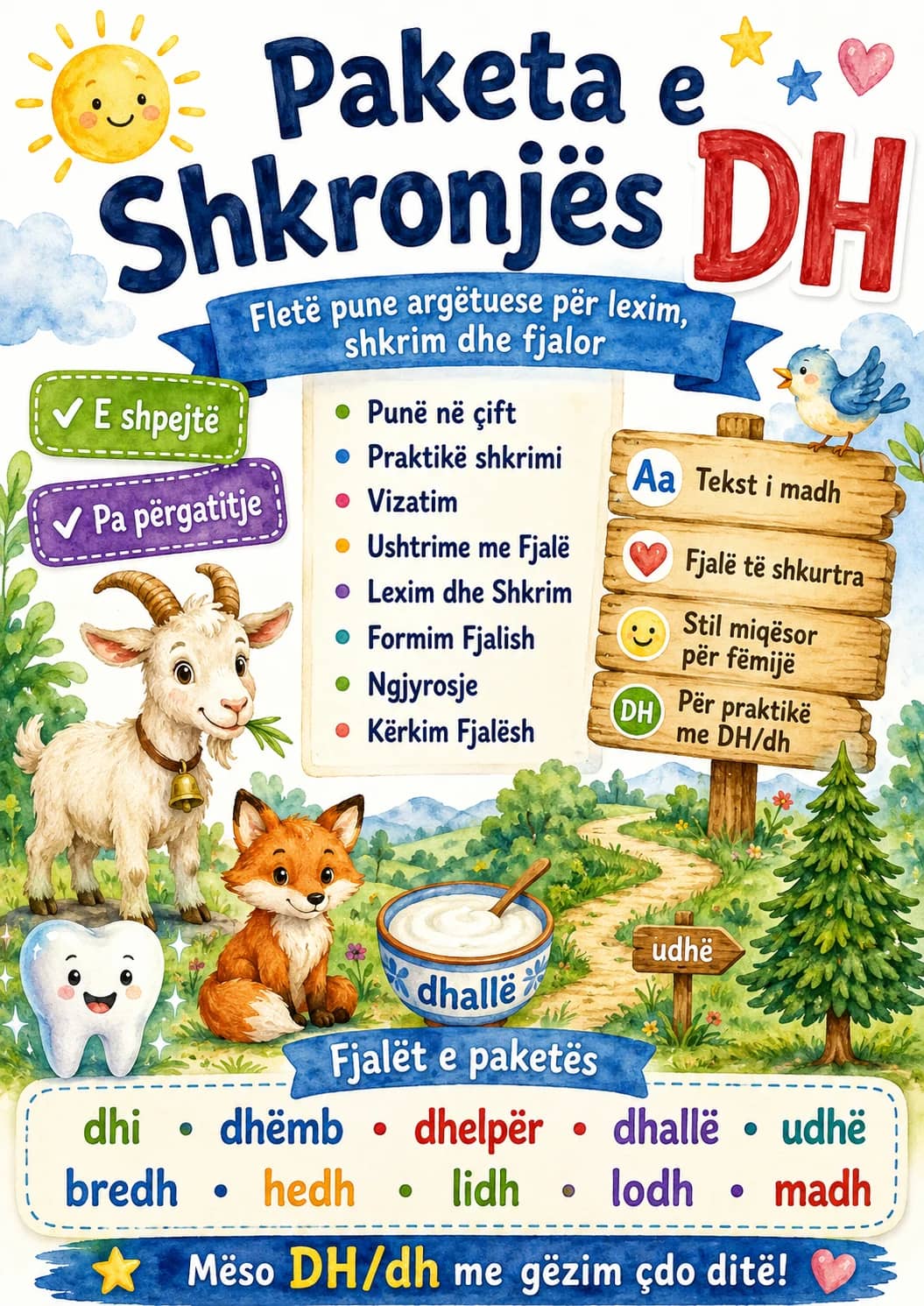 Albanian Letter Dh Phonics Worksheets Pack printable worksheet pack preview from KiwiBee