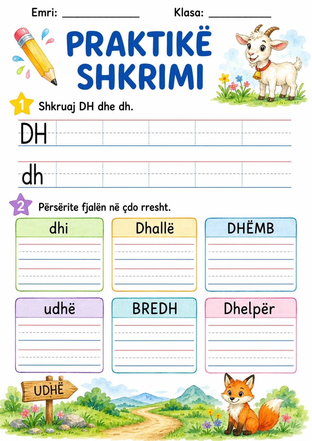 Albanian Letter Dh Phonics Worksheets Pack page 7 printable worksheet preview