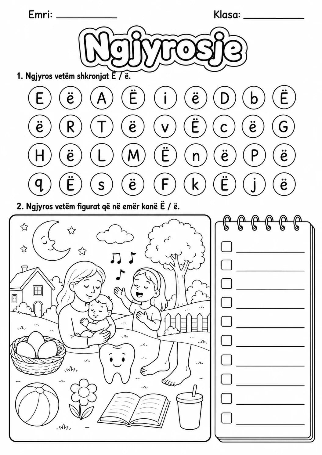 Albanian Letter E Diaeresis Phonics Worksheets Pack page 3 printable worksheet preview