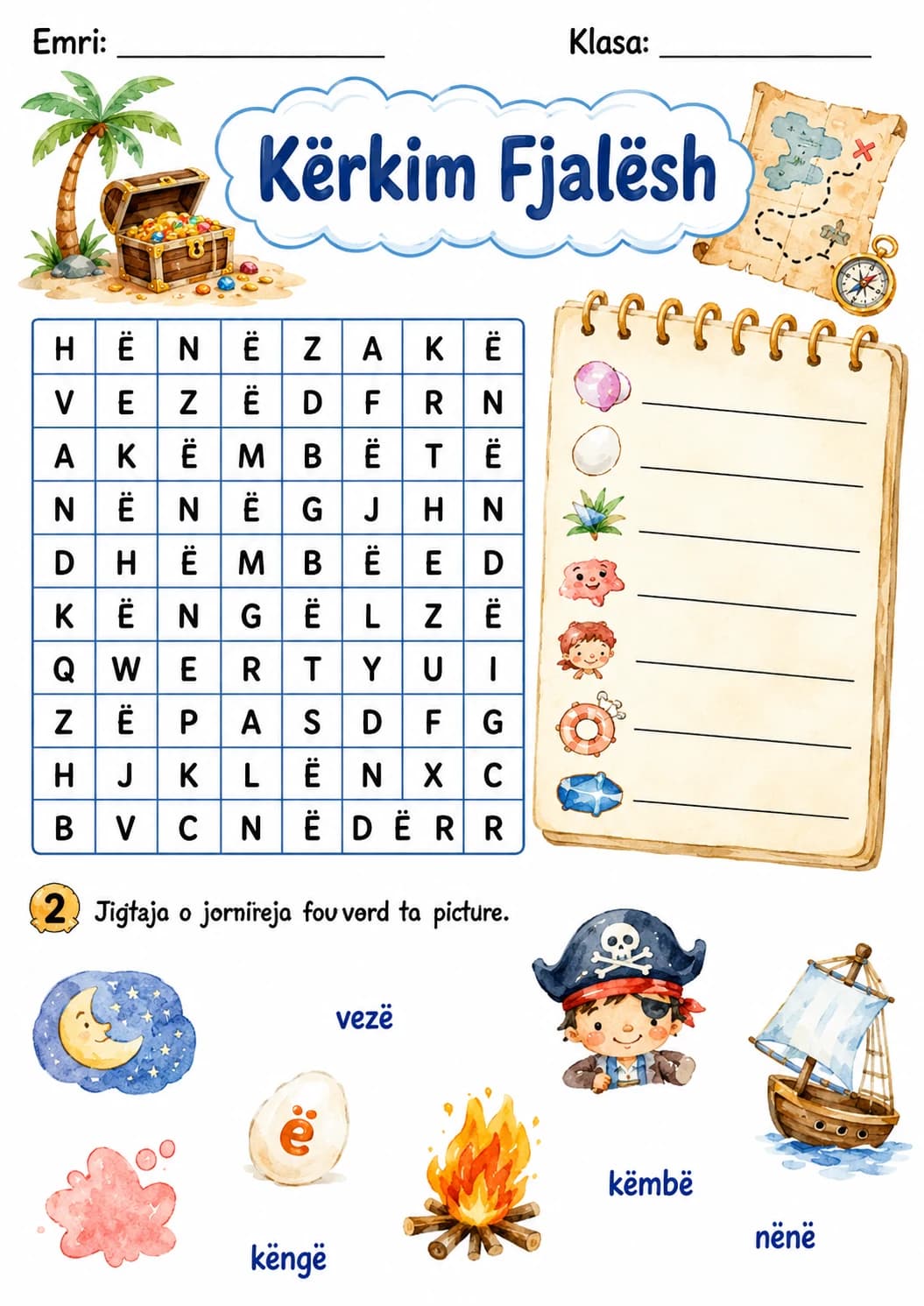 Albanian Letter E Diaeresis Phonics Worksheets Pack page 6 printable worksheet preview