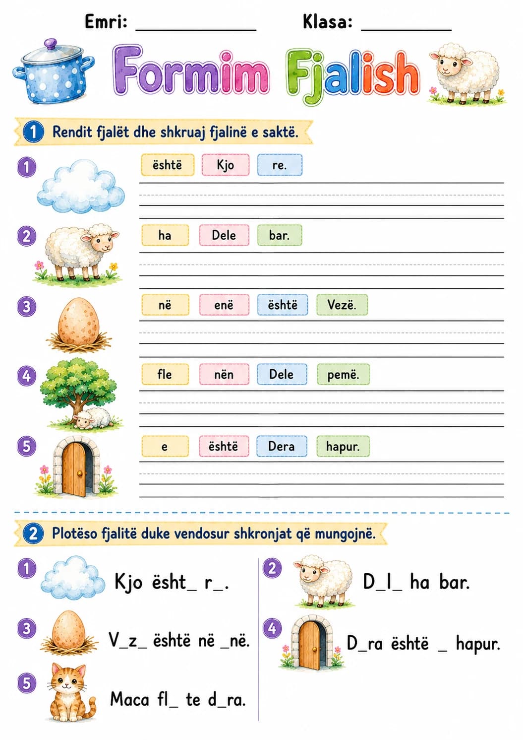 Albanian Letter E Phonics Worksheets Pack page 7 printable worksheet preview