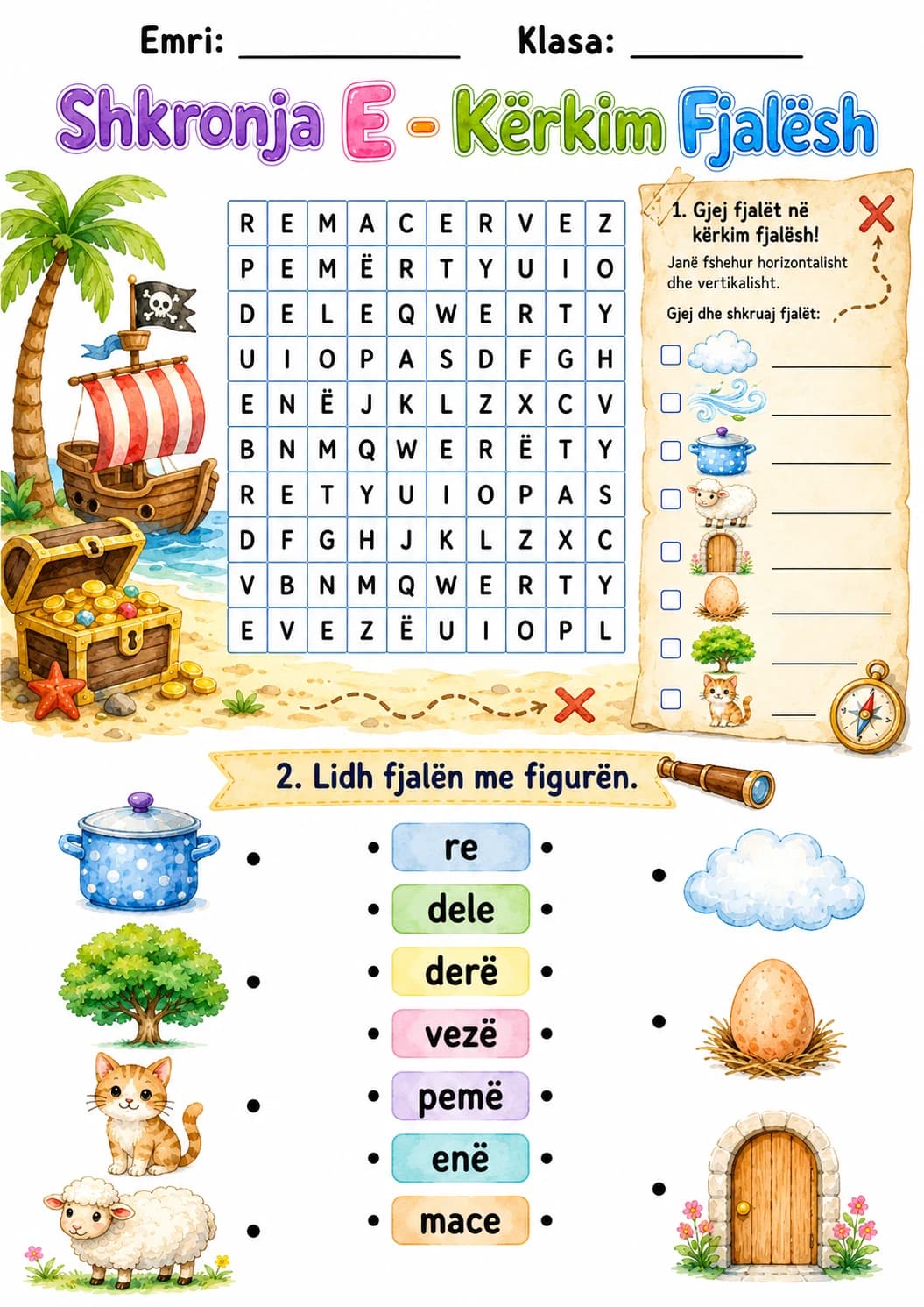 Albanian Letter E Phonics Worksheets Pack page 8 printable worksheet preview