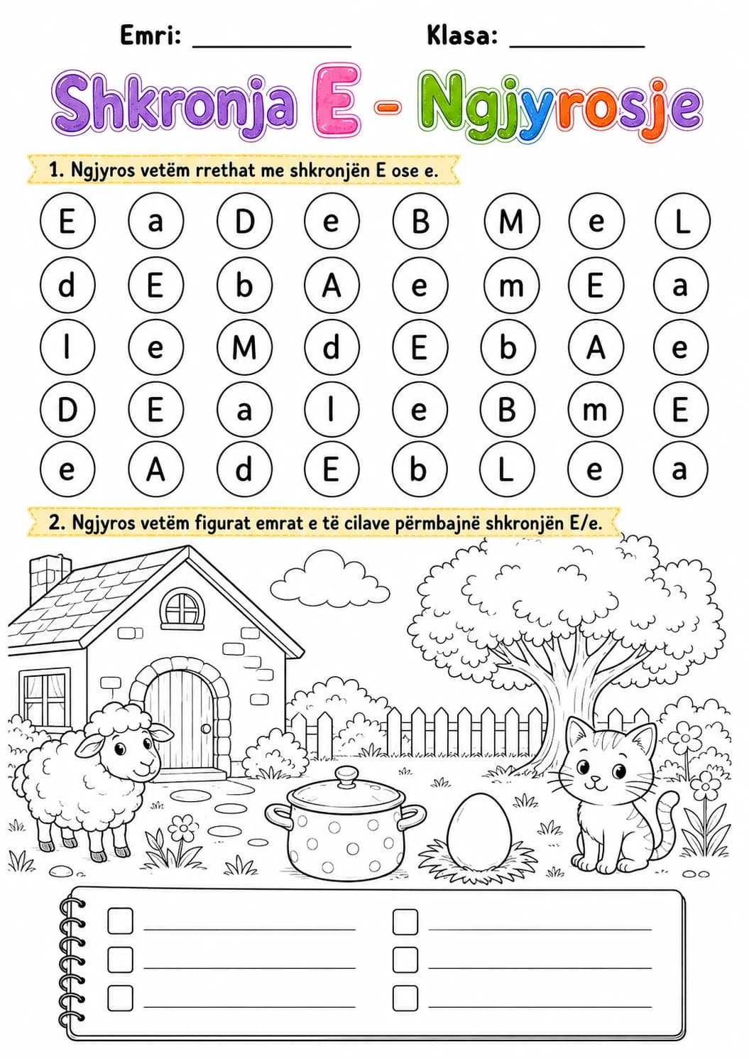 Albanian Letter E Phonics Worksheets Pack page 9 printable worksheet preview
