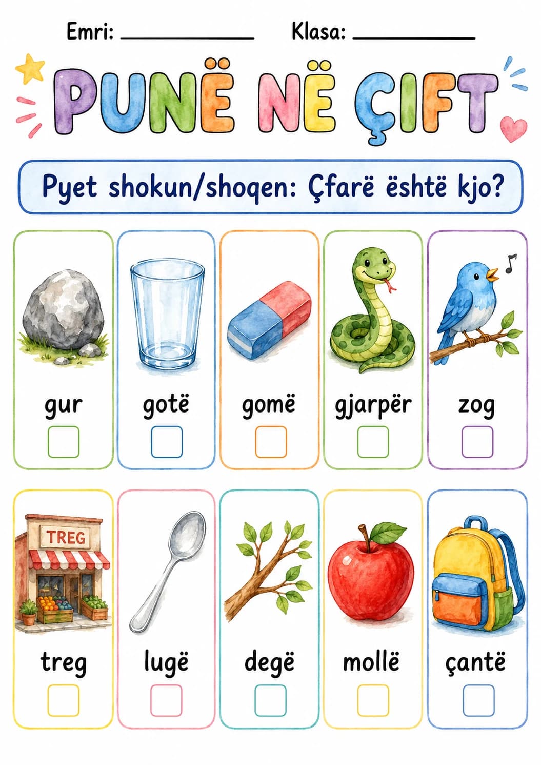 Albanian Letter G Phonics Worksheets Pack page 6 printable worksheet preview