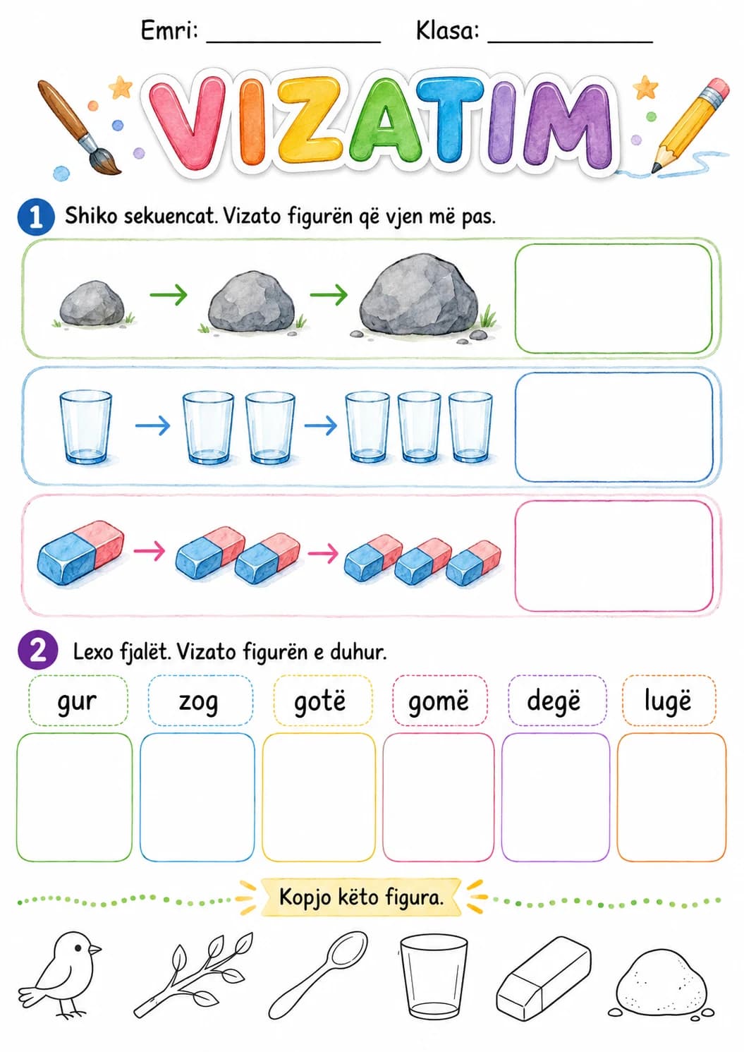 Albanian Letter G Phonics Worksheets Pack page 7 printable worksheet preview