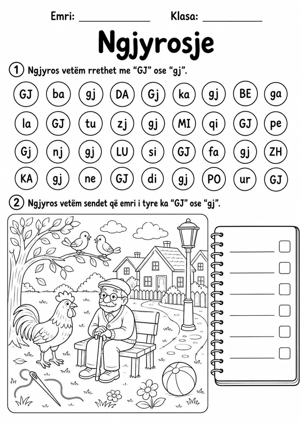 Albanian Letter Gj Phonics Worksheets Pack printable worksheet pack preview from KiwiBee