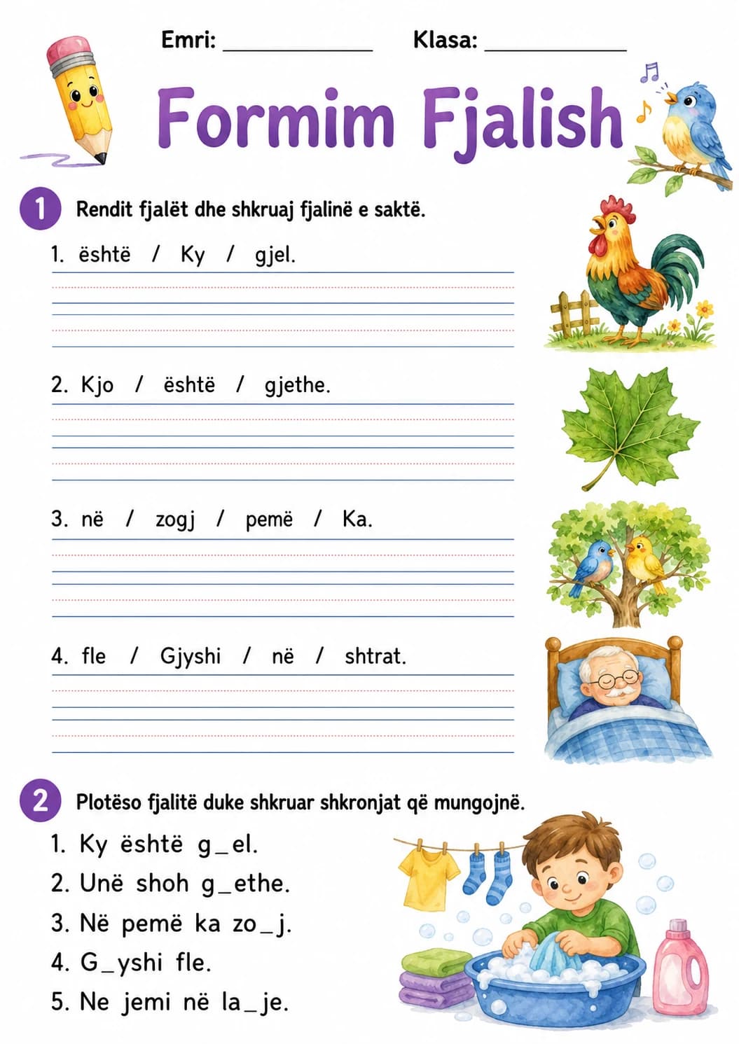 Albanian Letter Gj Phonics Worksheets Pack page 4 printable worksheet preview
