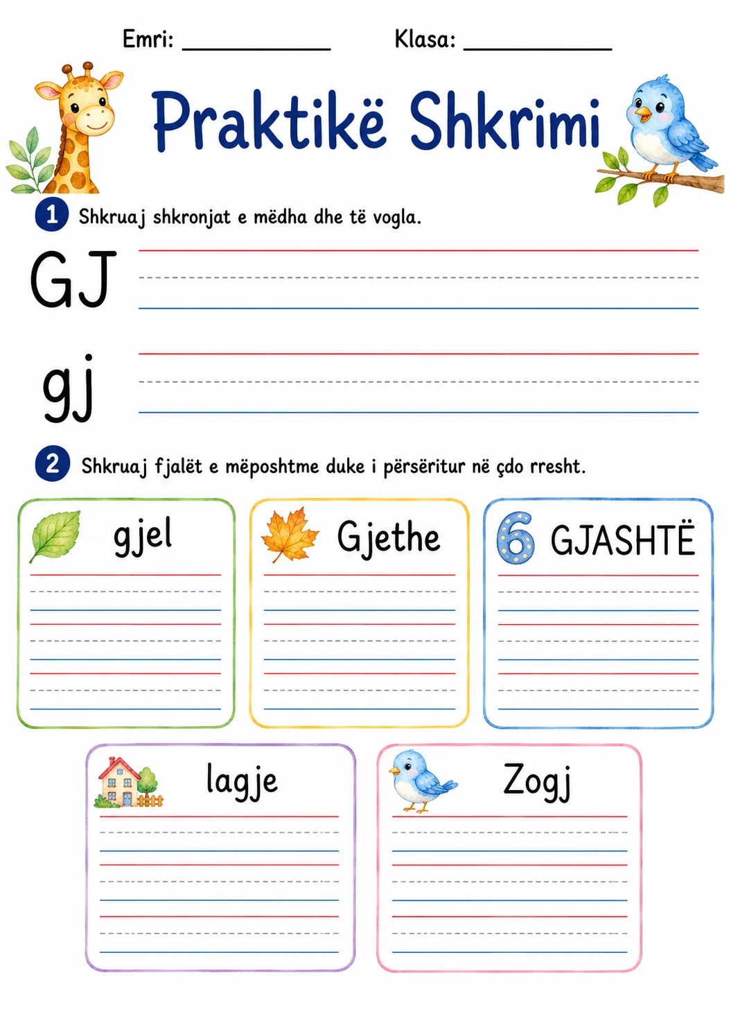 Albanian Letter Gj Phonics Worksheets Pack page 5 printable worksheet preview
