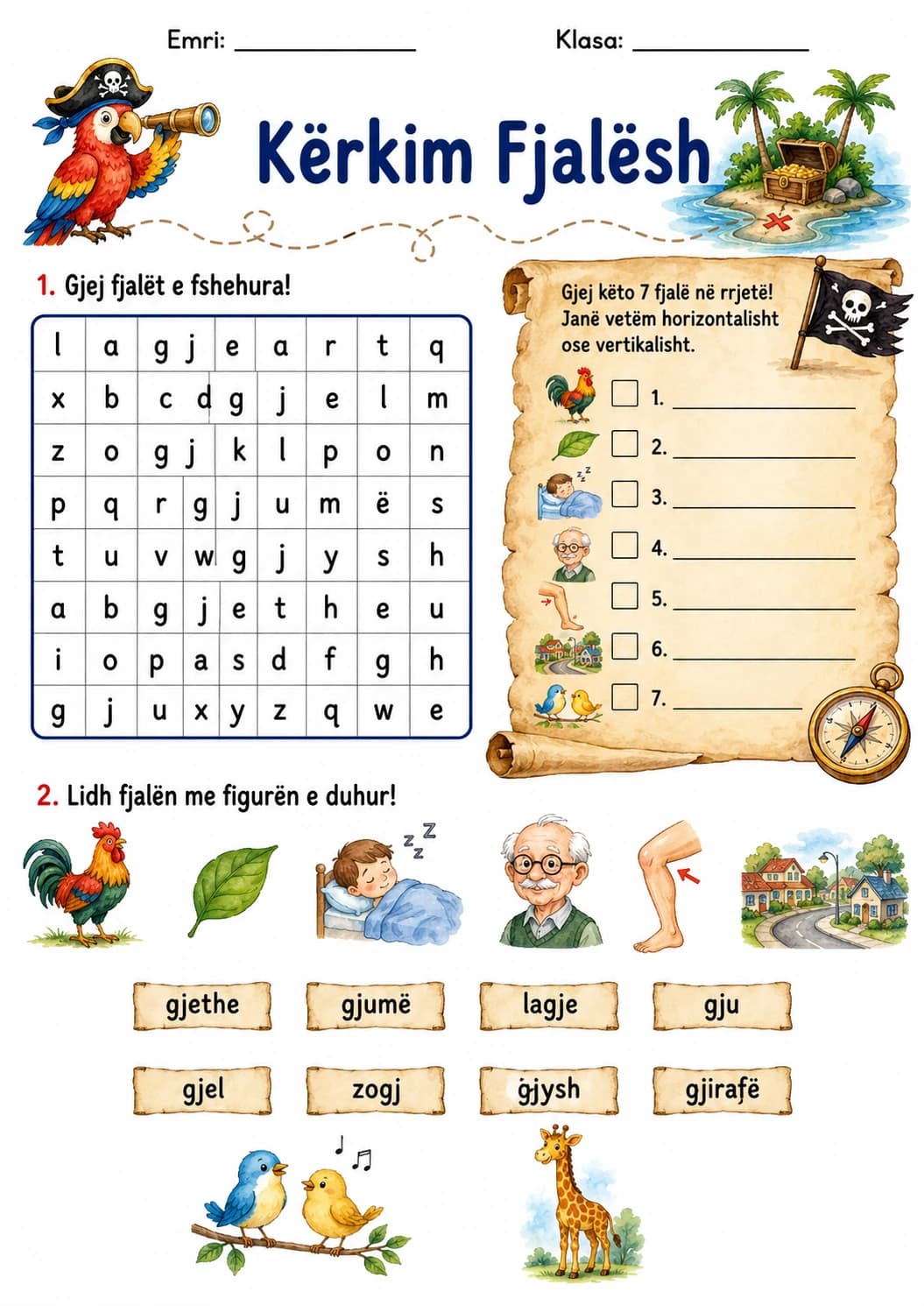Albanian Letter Gj Phonics Worksheets Pack page 9 printable worksheet preview
