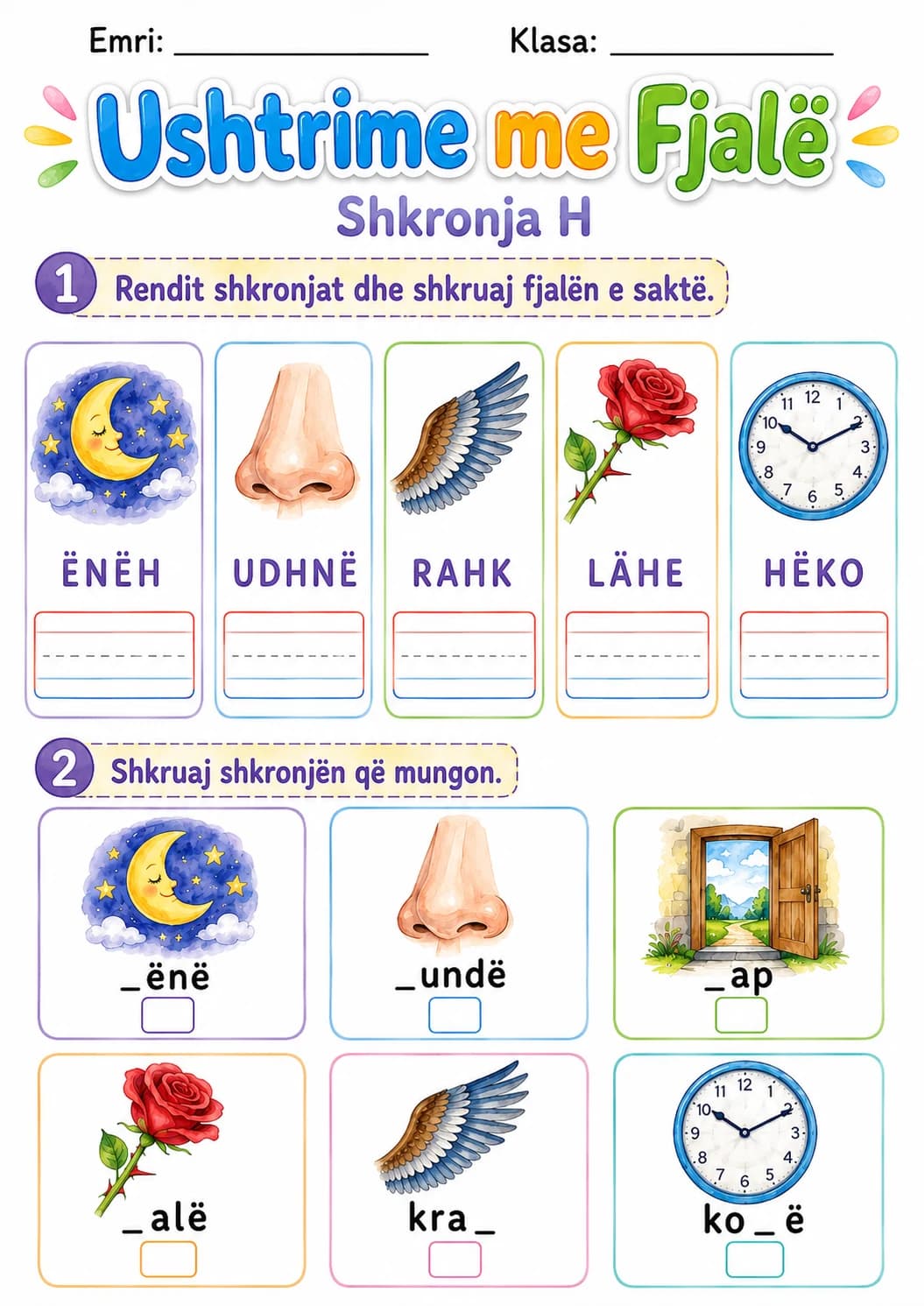 Albanian Letter H Phonics Worksheets Pack printable worksheet pack preview from KiwiBee