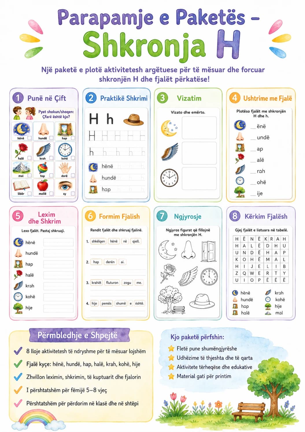 Albanian Letter H Phonics Worksheets Pack page 2 printable worksheet preview