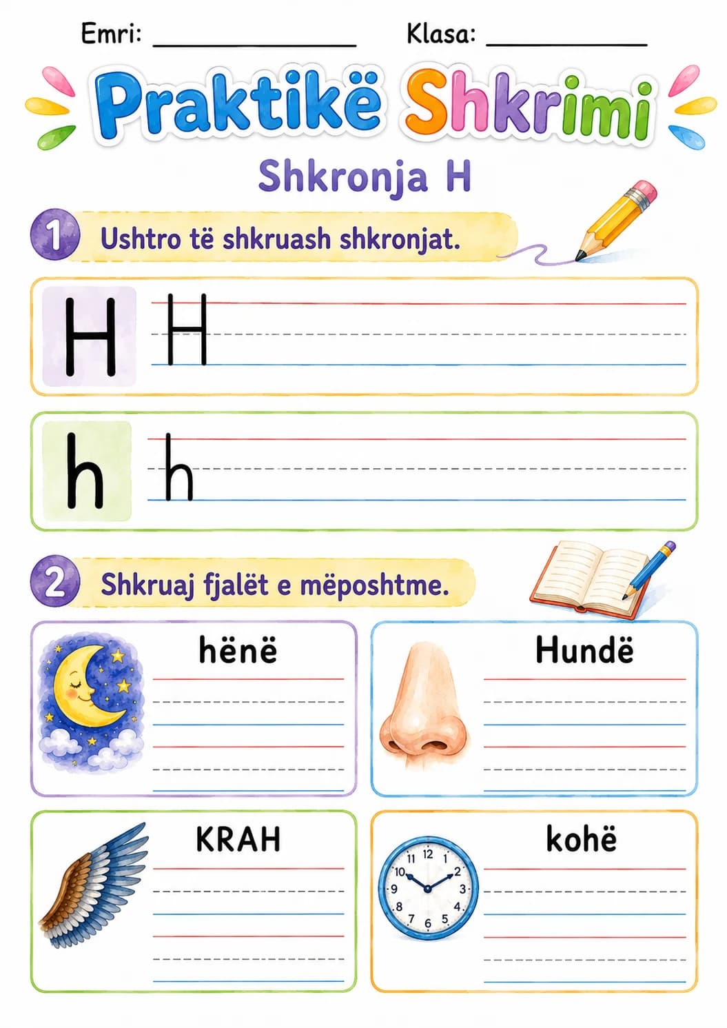 Albanian Letter H Phonics Worksheets Pack page 4 printable worksheet preview