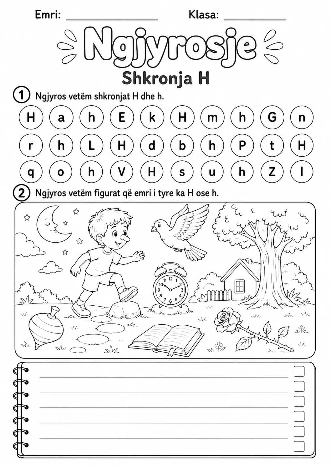 Albanian Letter H Phonics Worksheets Pack page 6 printable worksheet preview