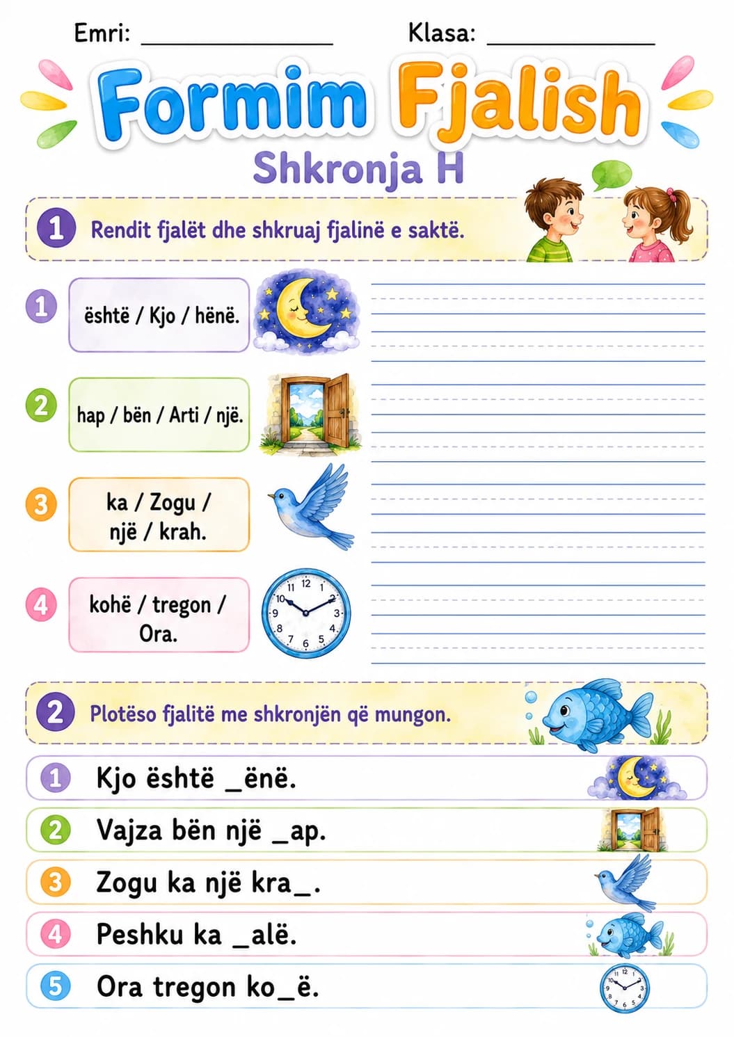 Albanian Letter H Phonics Worksheets Pack page 8 printable worksheet preview