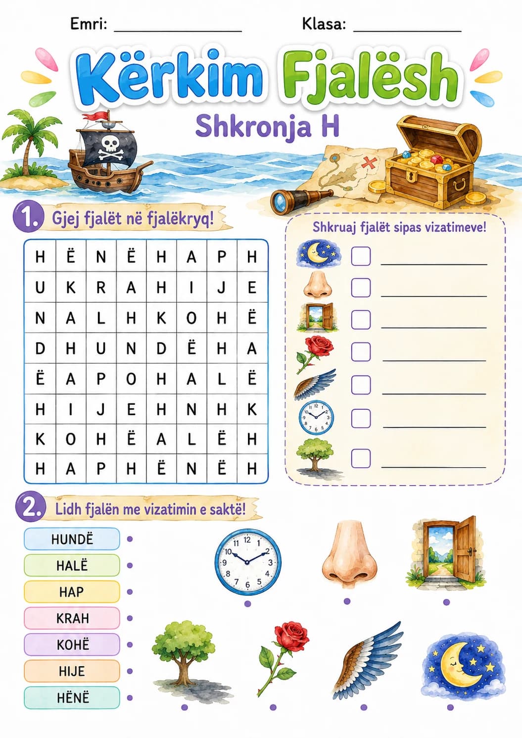 Albanian Letter H Phonics Worksheets Pack page 10 printable worksheet preview
