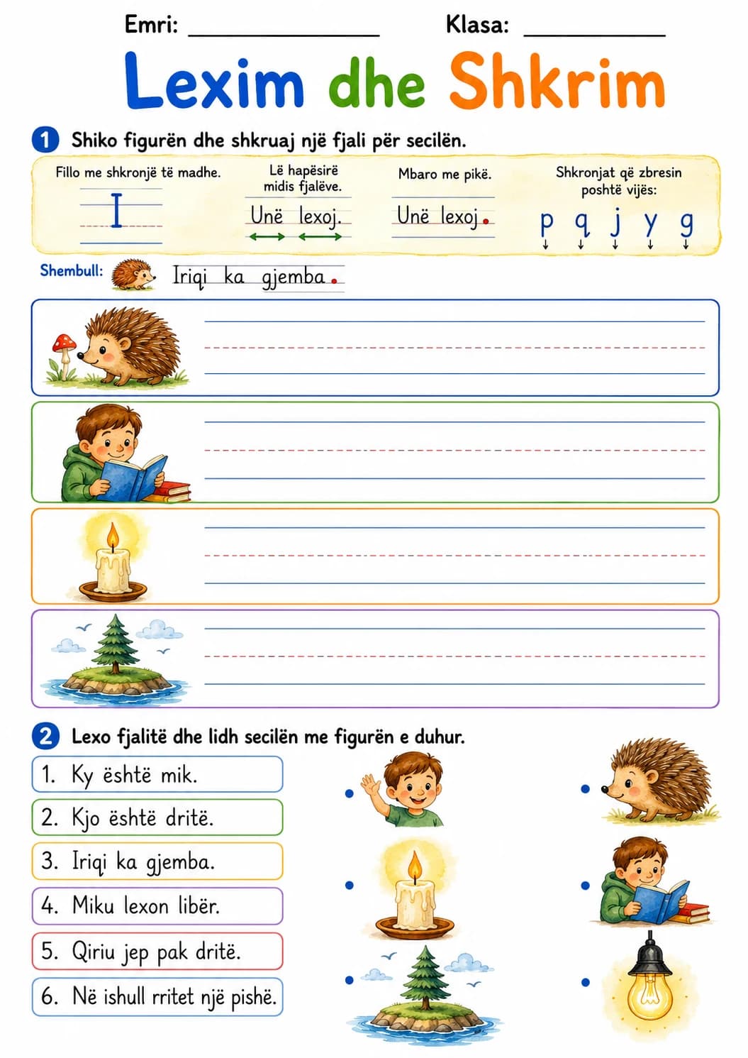 Albanian Letter I Phonics Worksheets Pack page 2 printable worksheet preview
