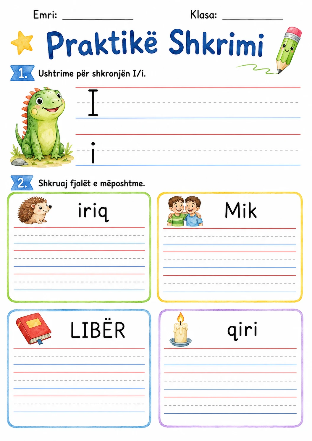 Albanian Letter I Phonics Worksheets Pack page 4 printable worksheet preview