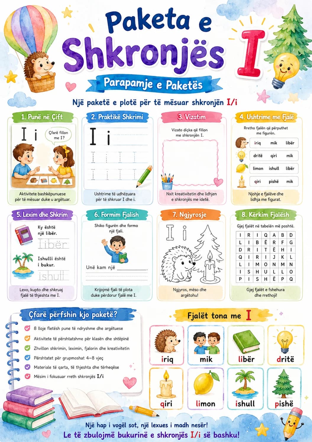 Albanian Letter I Phonics Worksheets Pack page 9 printable worksheet preview