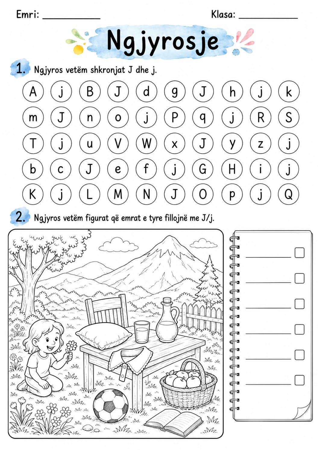 Albanian Letter J Phonics Worksheets Pack page 4 printable worksheet preview