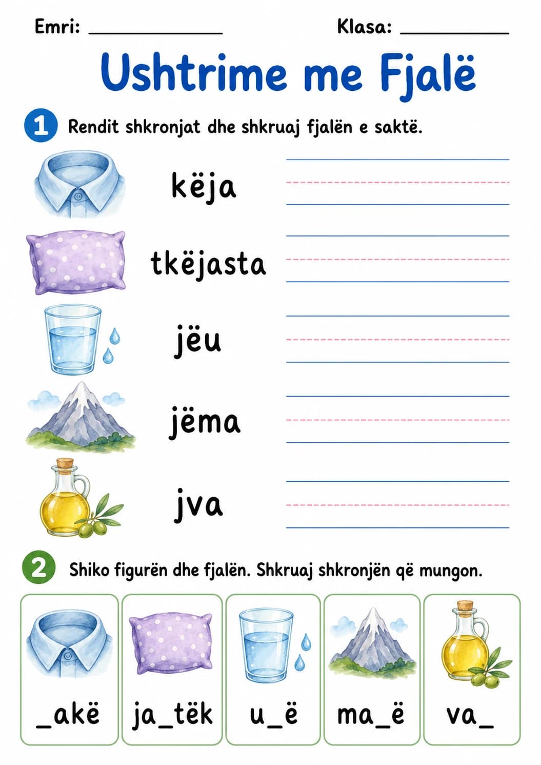 Albanian Letter J Phonics Worksheets Pack page 6 printable worksheet preview