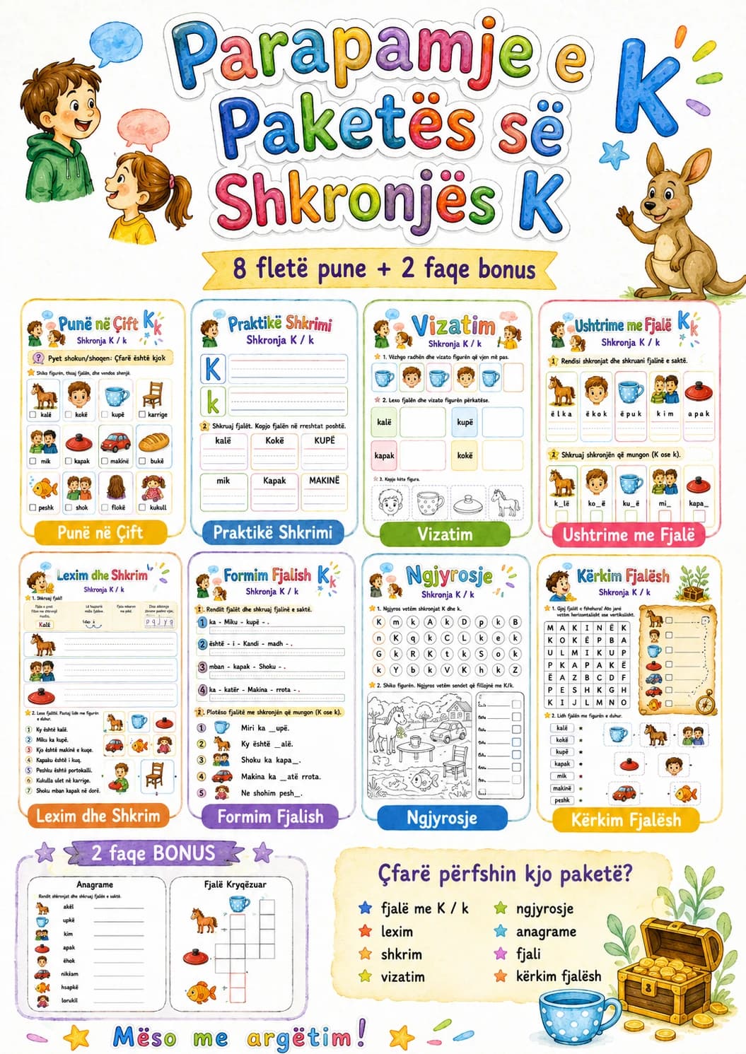 Albanian Letter K Phonics Worksheets Pack page 10 printable worksheet preview