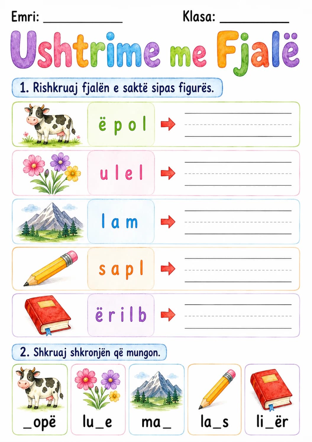 Albanian Letter L Phonics Worksheets Pack page 7 printable worksheet preview