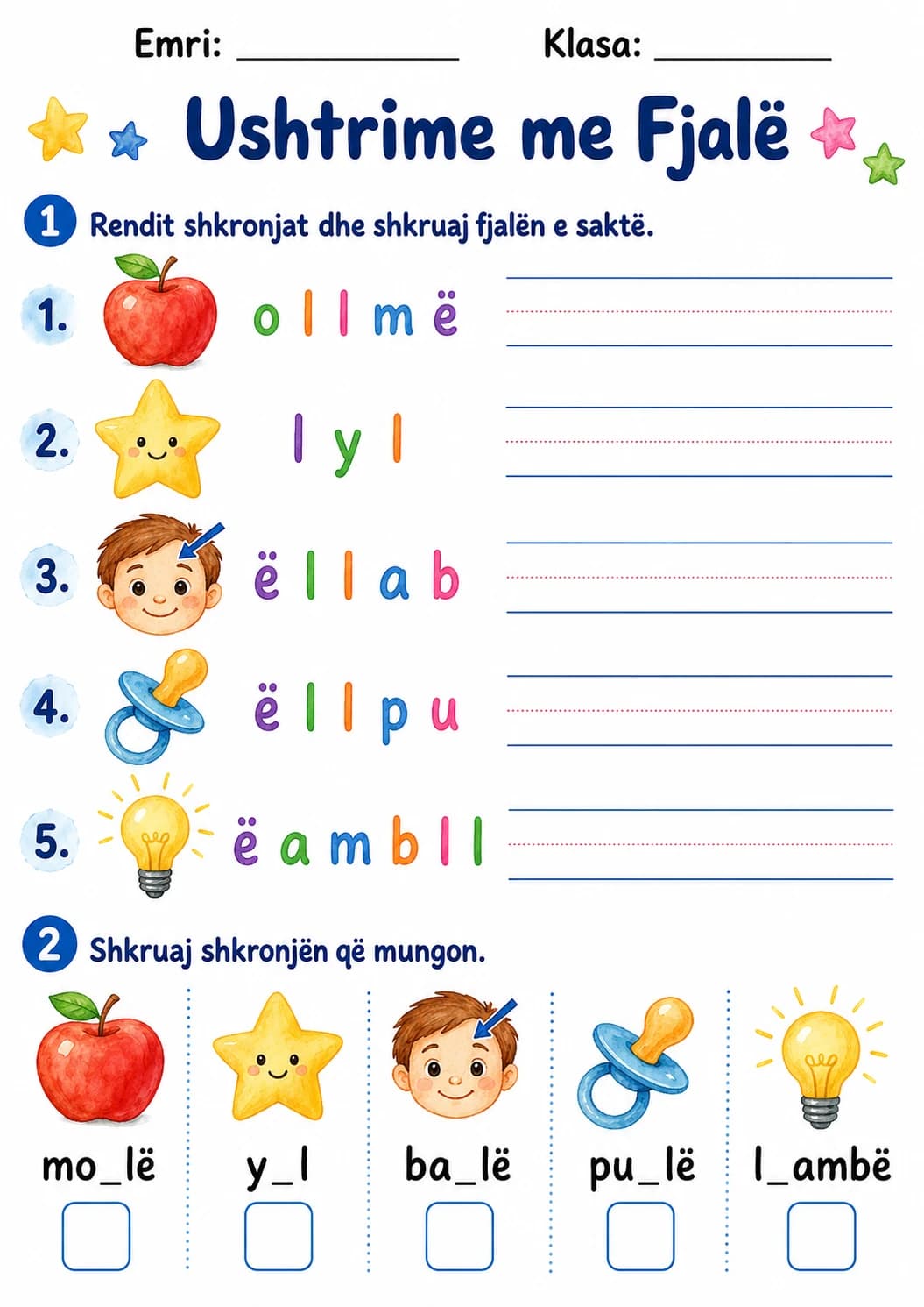 Albanian Letter Ll Phonics Worksheets Pack page 3 printable worksheet preview