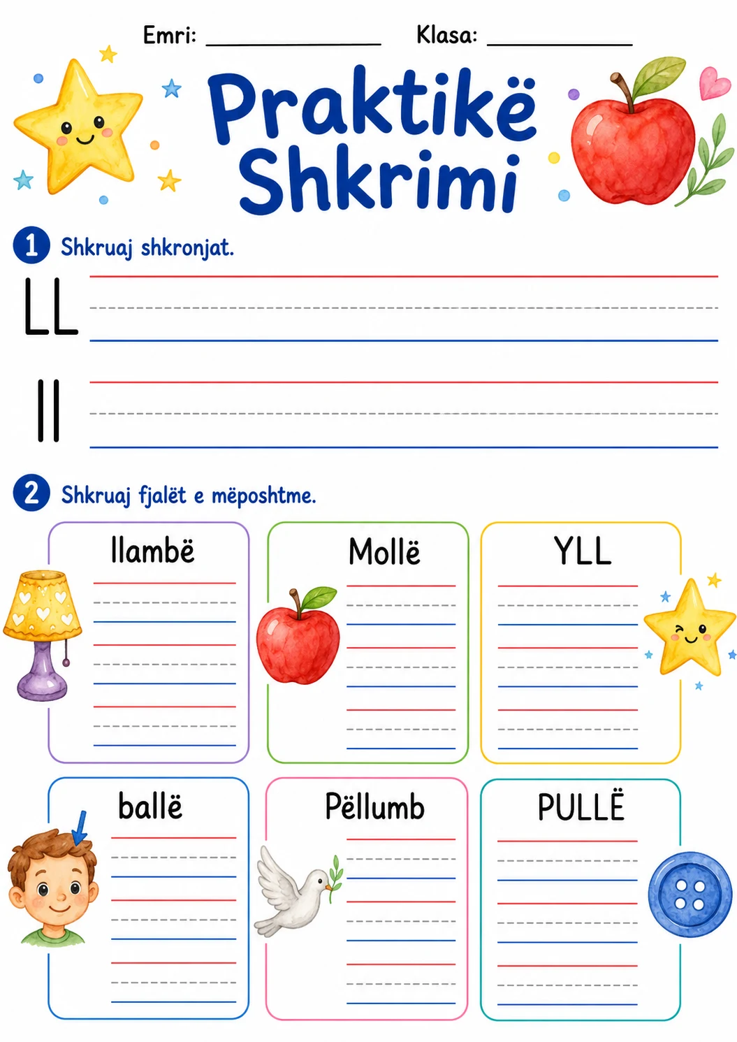 Albanian Letter Ll Phonics Worksheets Pack page 4 printable worksheet preview