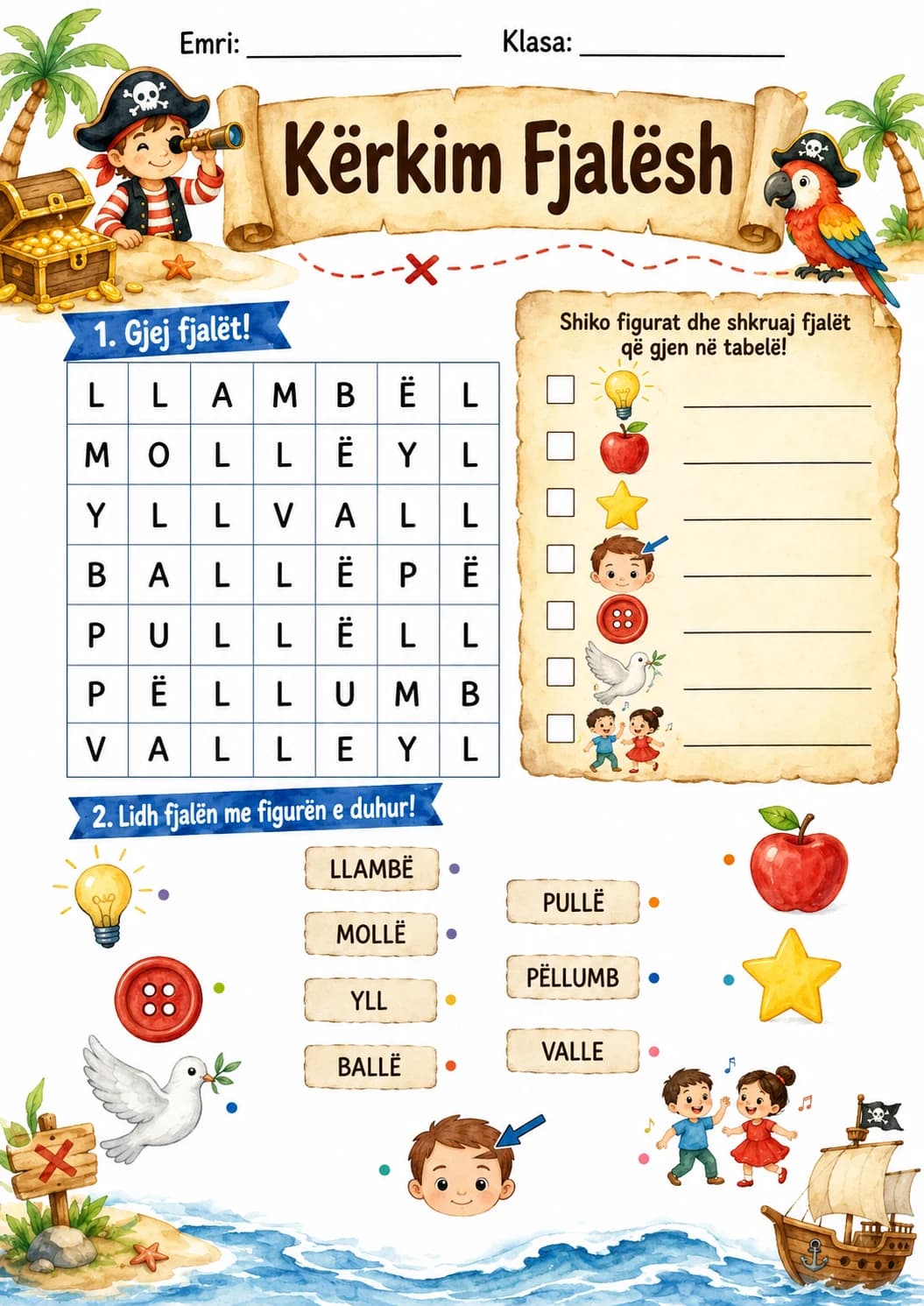 Albanian Letter Ll Phonics Worksheets Pack page 8 printable worksheet preview