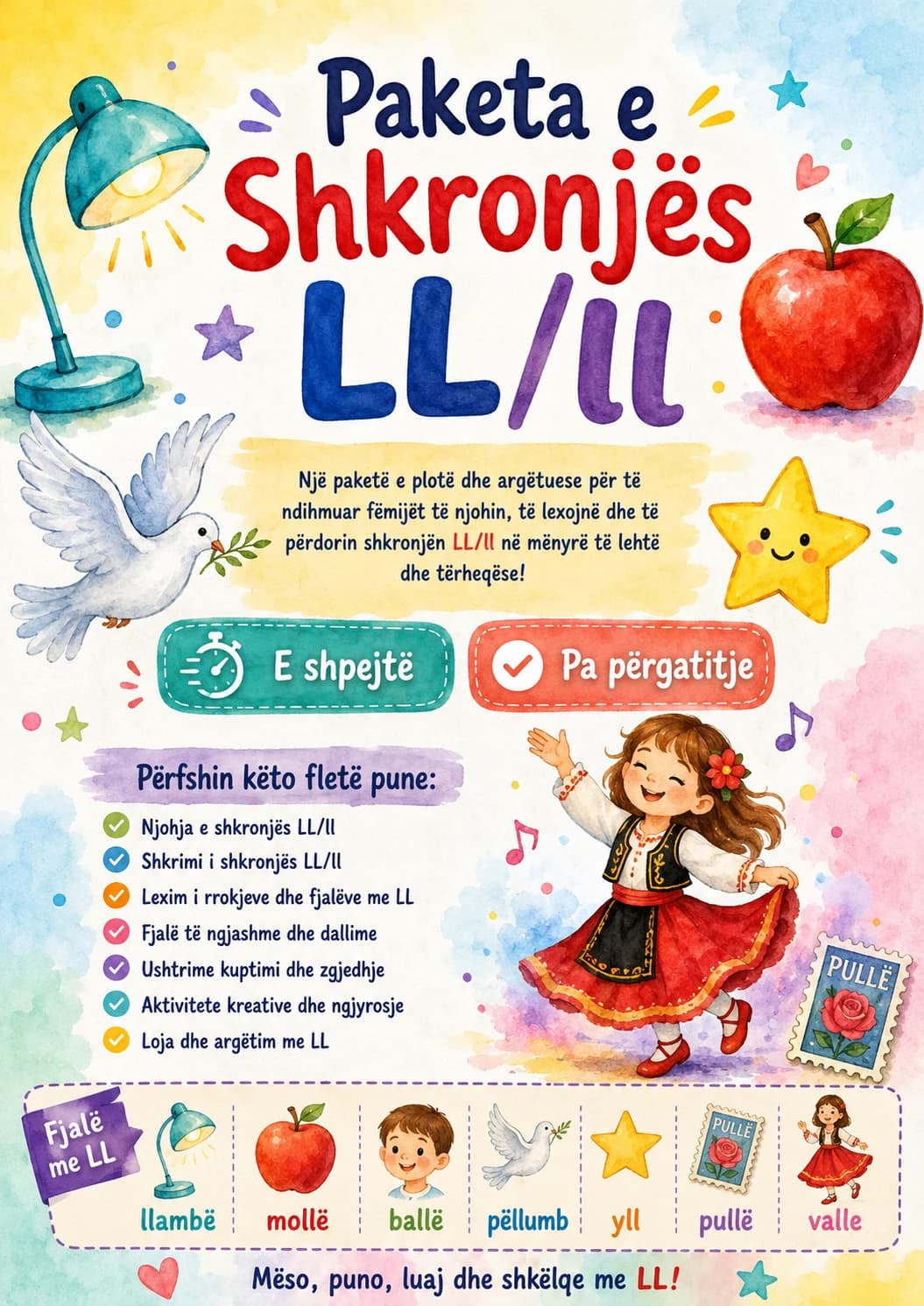 Albanian Letter Ll Phonics Worksheets Pack page 10 printable worksheet preview