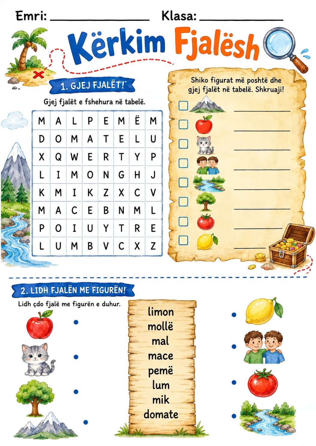 Albanian Letter M Phonics Worksheets Pack page 2 printable worksheet preview
