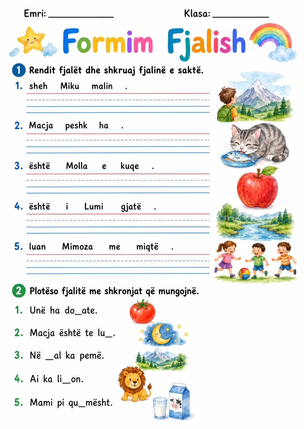 Albanian Letter M Phonics Worksheets Pack page 4 printable worksheet preview