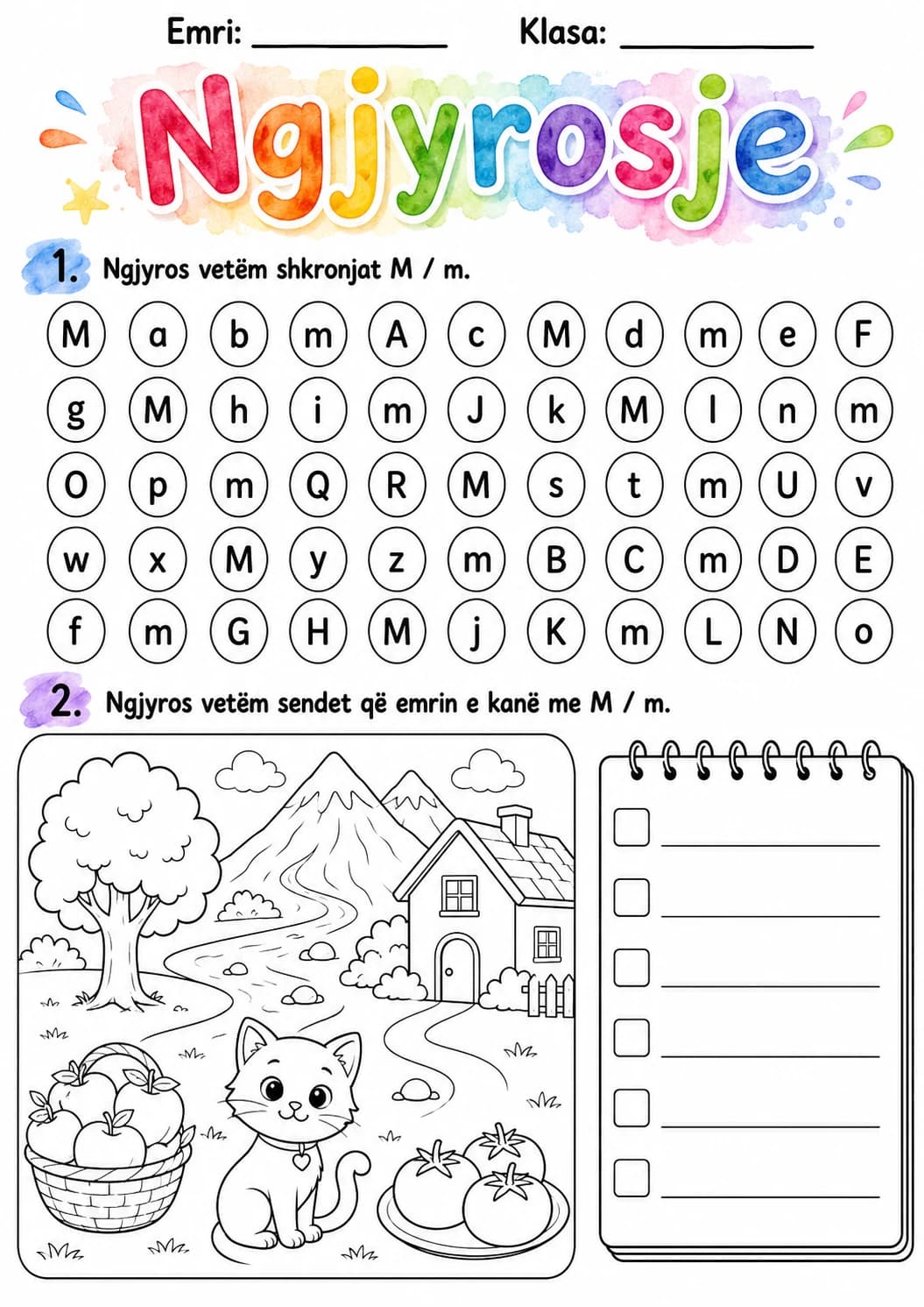 Albanian Letter M Phonics Worksheets Pack page 5 printable worksheet preview