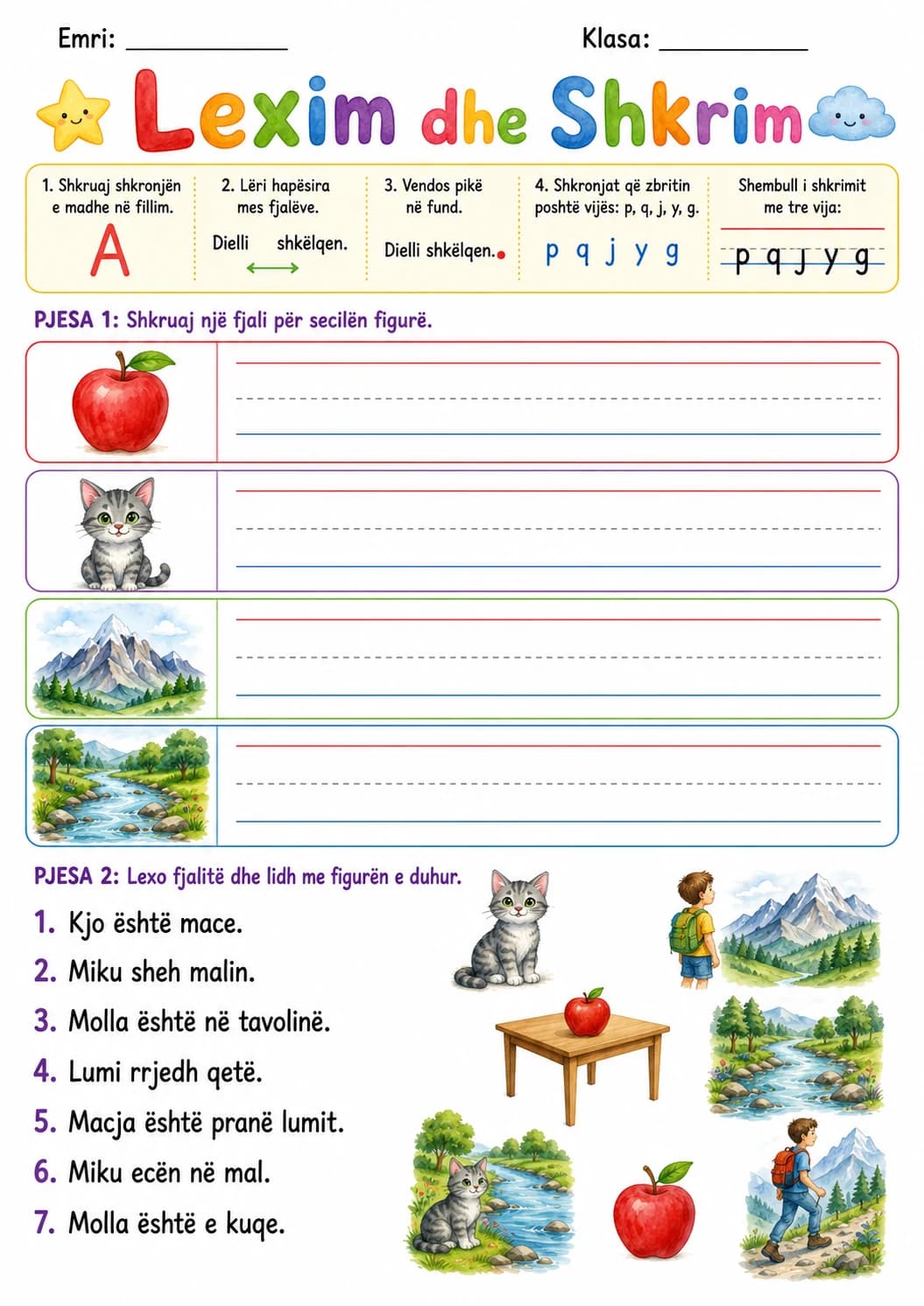 Albanian Letter M Phonics Worksheets Pack page 9 printable worksheet preview