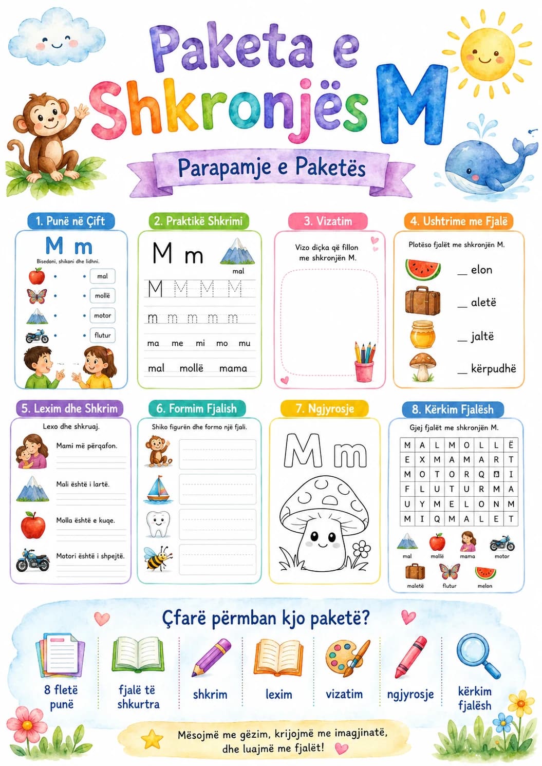 Albanian Letter M Phonics Worksheets Pack page 10 printable worksheet preview