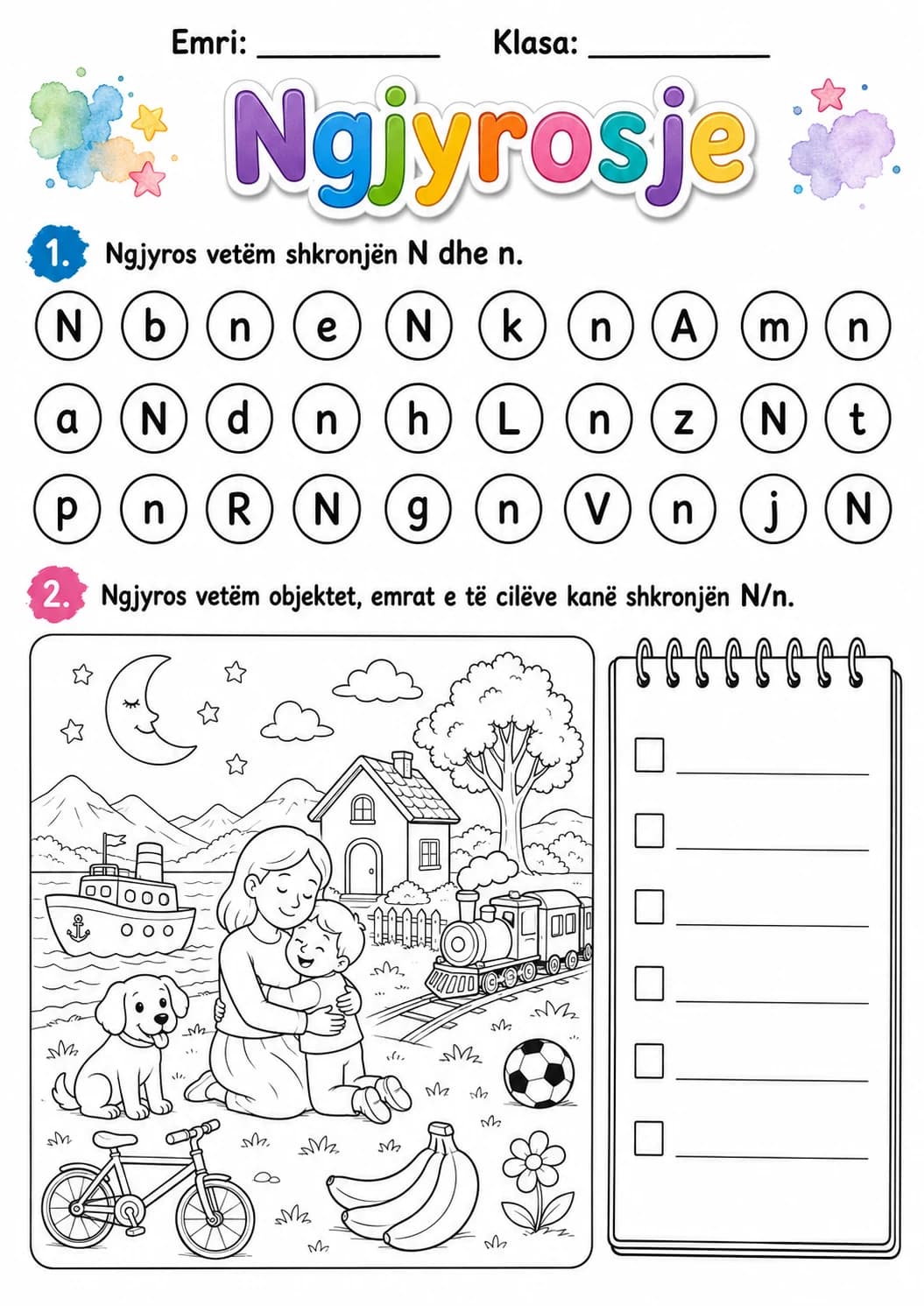 Albanian Letter N Phonics Worksheets Pack page 5 printable worksheet preview