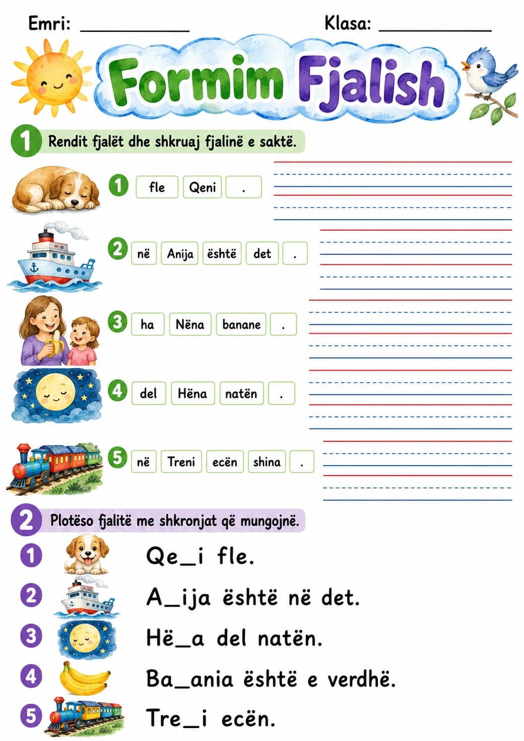 Albanian Letter N Phonics Worksheets Pack page 7 printable worksheet preview
