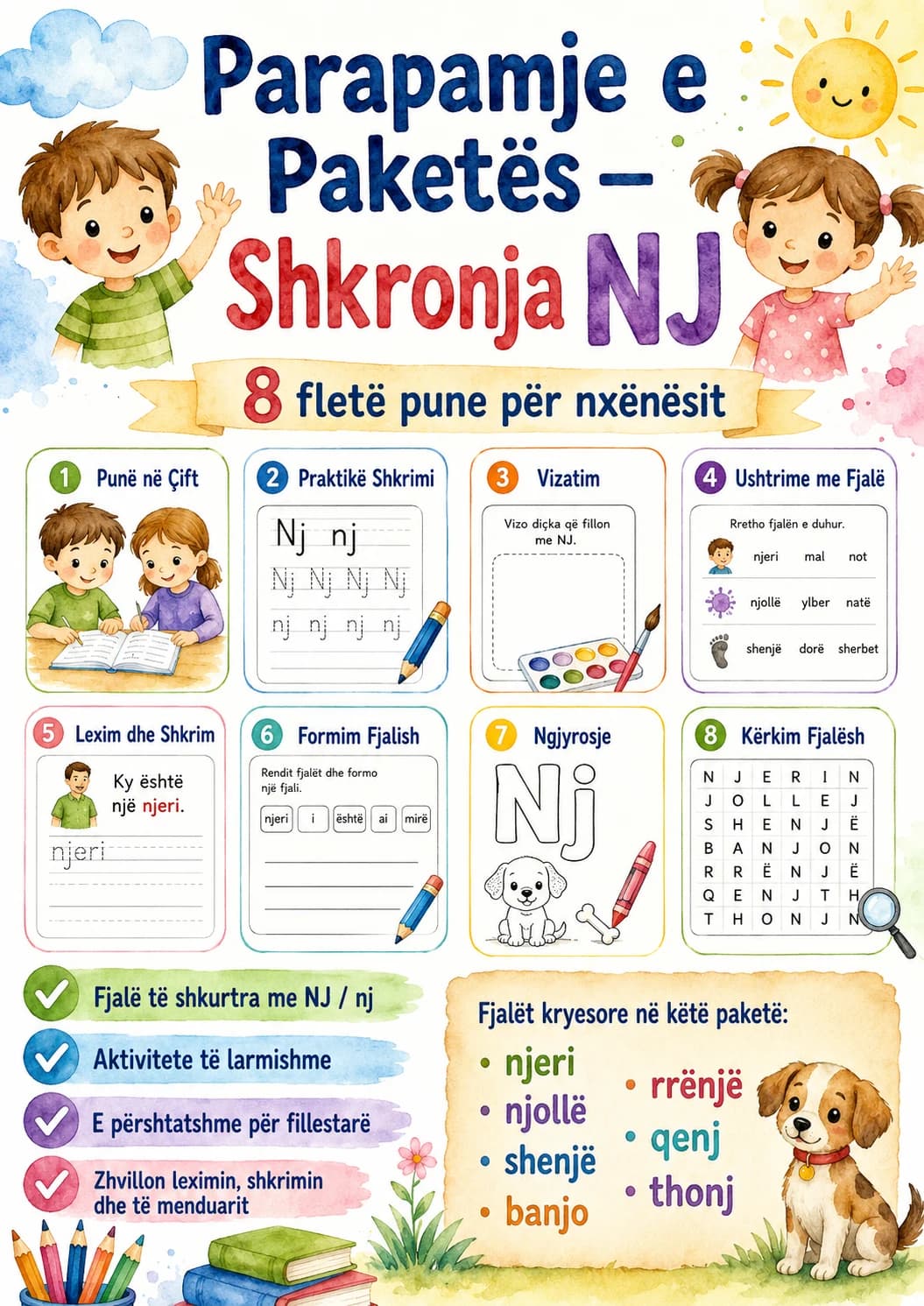 Albanian Letter Nj Phonics Worksheets Pack page 2 printable worksheet preview