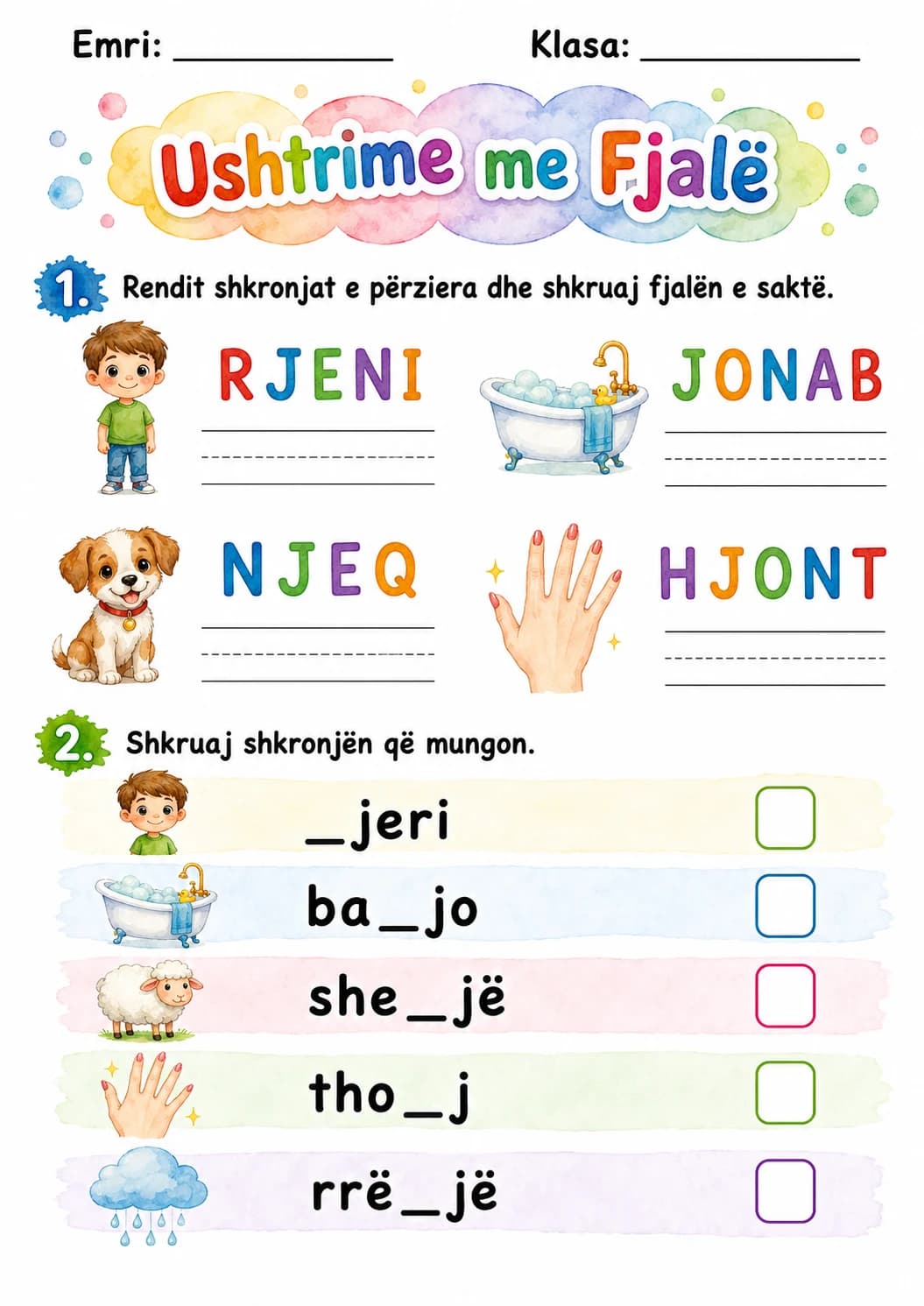 Albanian Letter Nj Phonics Worksheets Pack page 5 printable worksheet preview